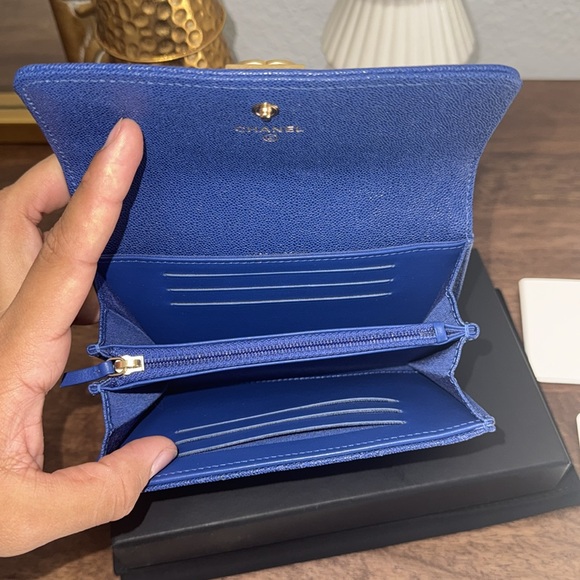 Chanel Blue Quilted Wallet - Picture 9 of 13